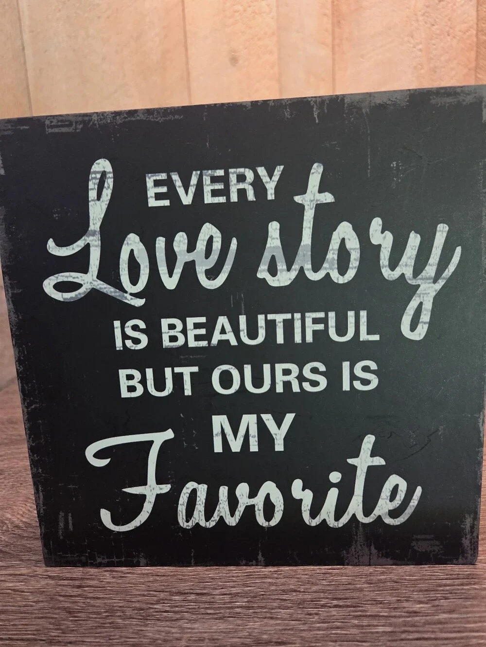 Love Story Block Sign Farmhouse  Wedding Anniversary Shelf Decor 8